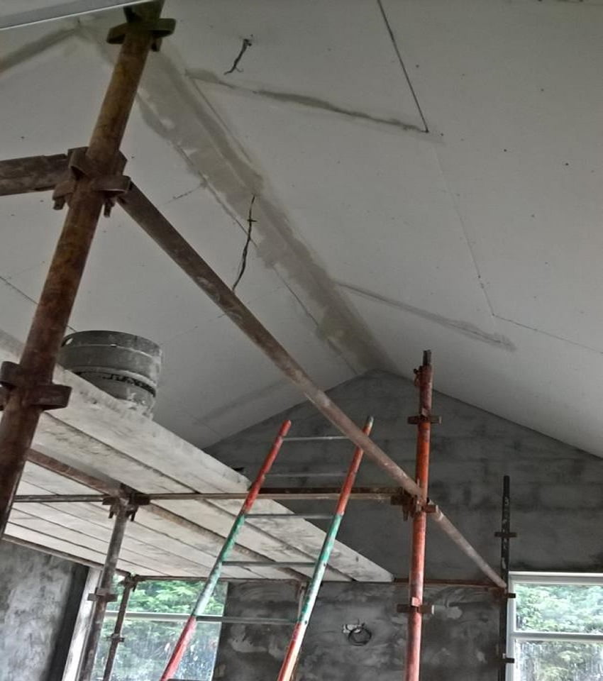 Preparing a vaulted ceiling for plastering